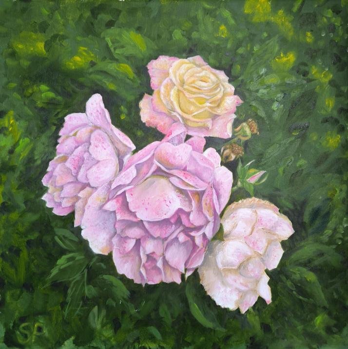 Podzimní růže, Soňa Palečková — Vászon, 40 × 40 cm