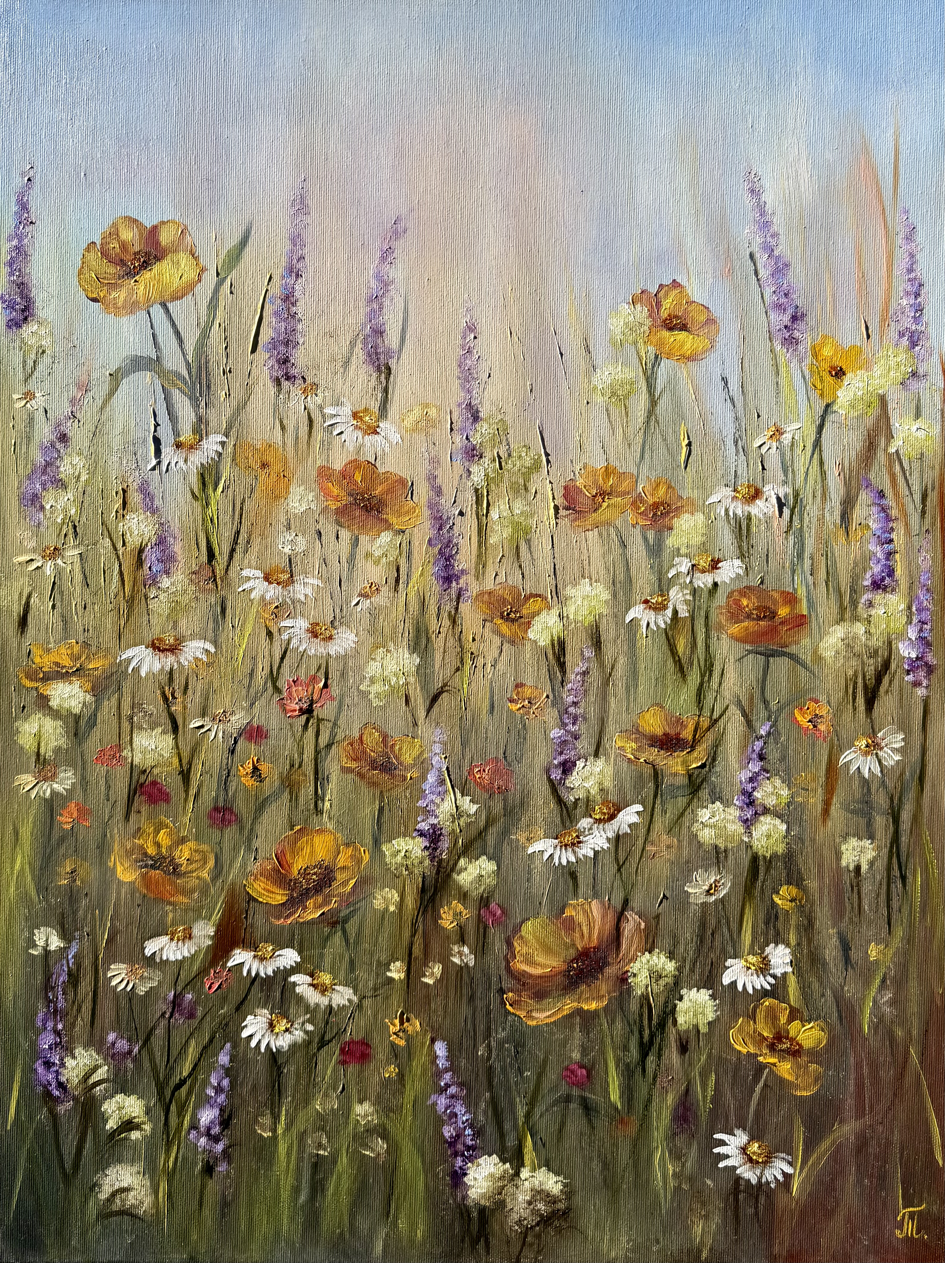 Květinové příběhy, Tanja Frost — Oil Painting, Impressionism, Canvas — 46 × 61 cm