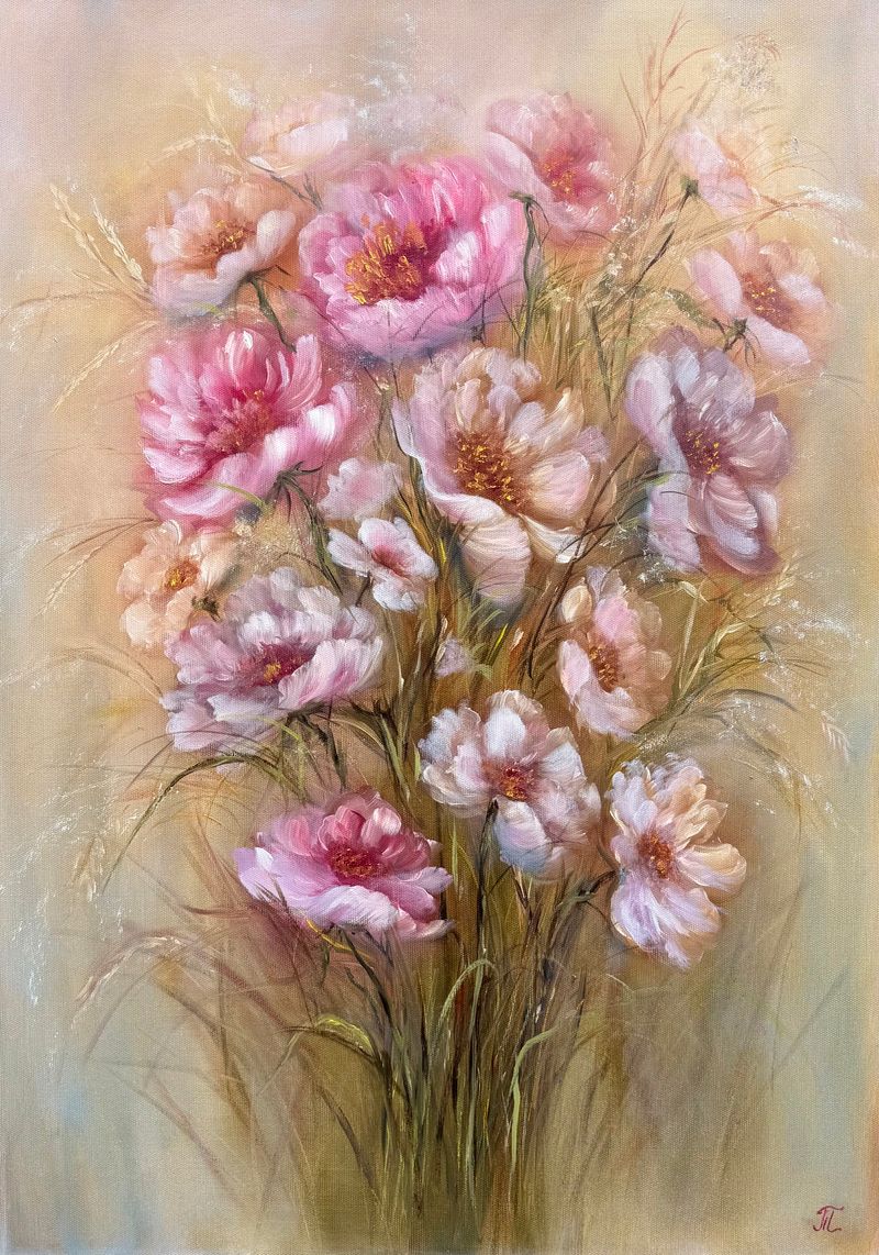 Kytice v ranním světle (A Bouquet in the Morning Light), Tanja Frost — Canvas, 50 × 70 cm