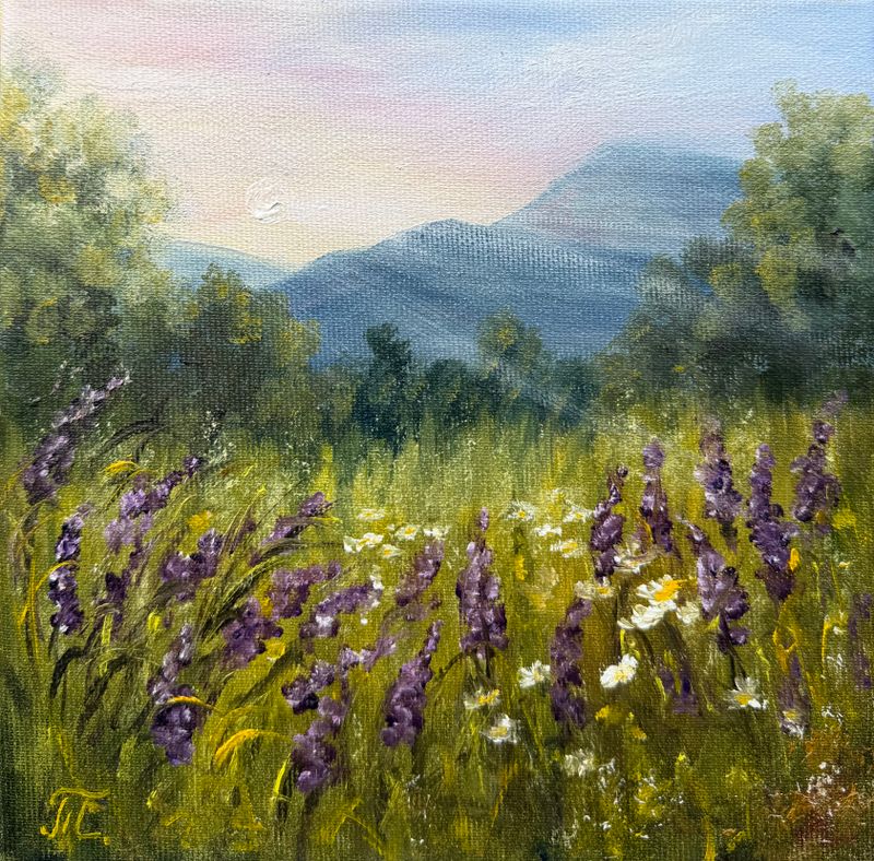 Oblíbený výhled, Tanja Frost — Plátno, 20 × 20 cm