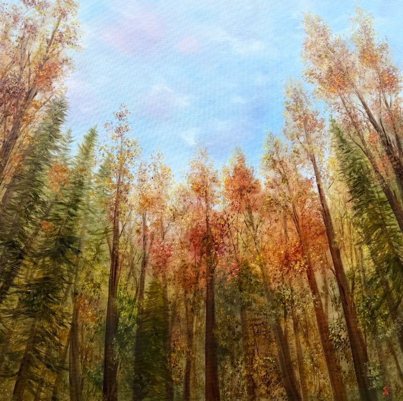 Podzimní let, Tanja Frost — Plátno, 90 × 90 cm