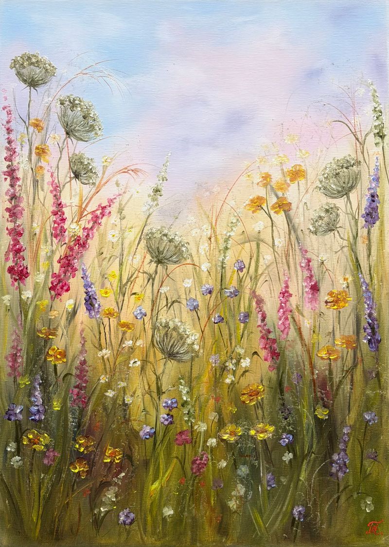 Sen lučního kvítí (A Dream of Meadow Flowers), Tanja Frost — Canvas, 50 × 70 cm