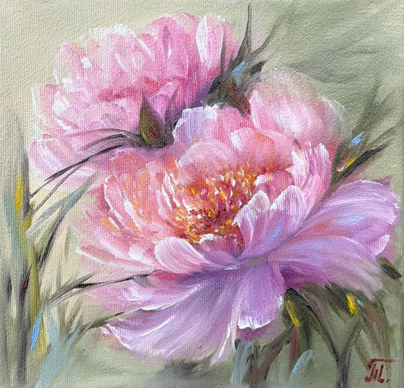 Vůně pivoněk, Tanja Frost — Plátno, 20 × 20 cm