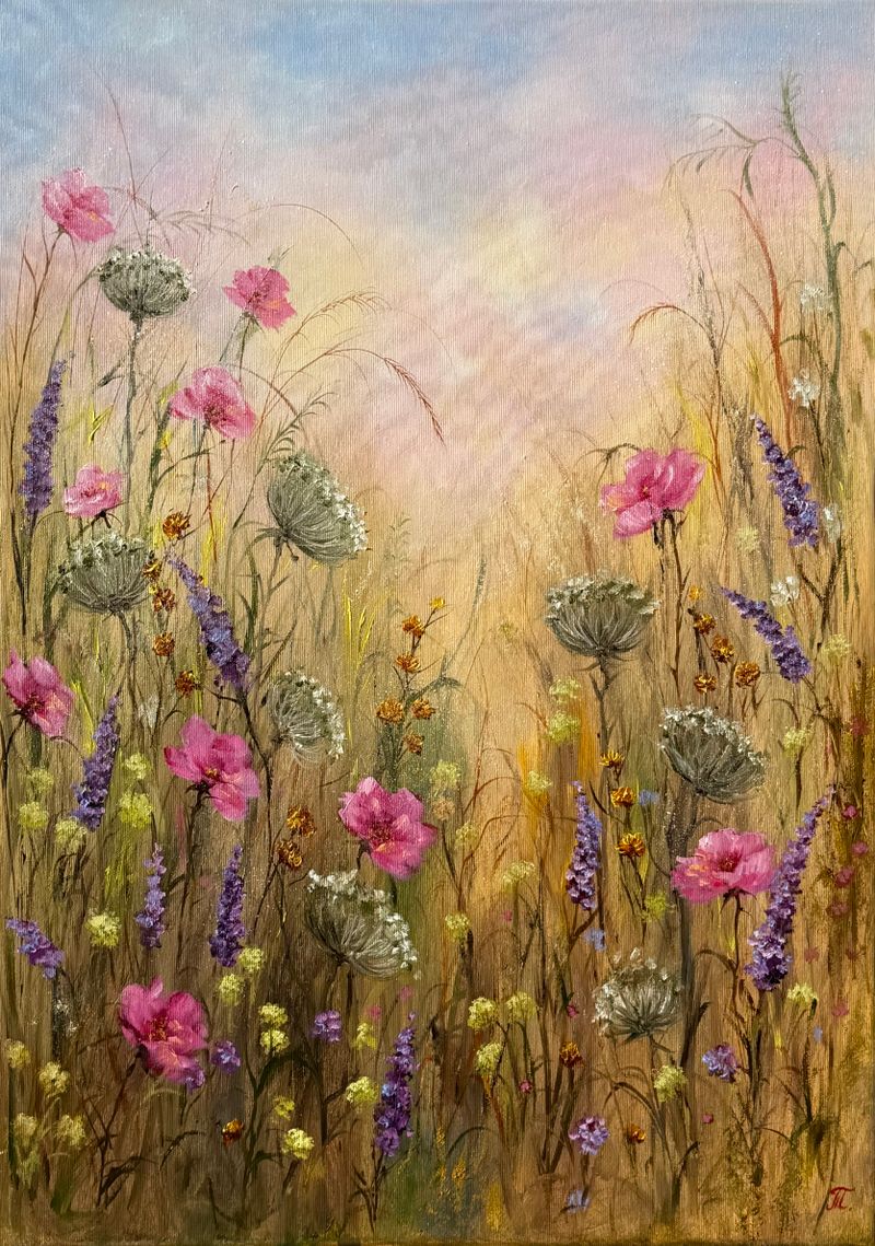 Zahrada na okraji nebe, Tanja Frost — Plátno, 50 × 70 cm