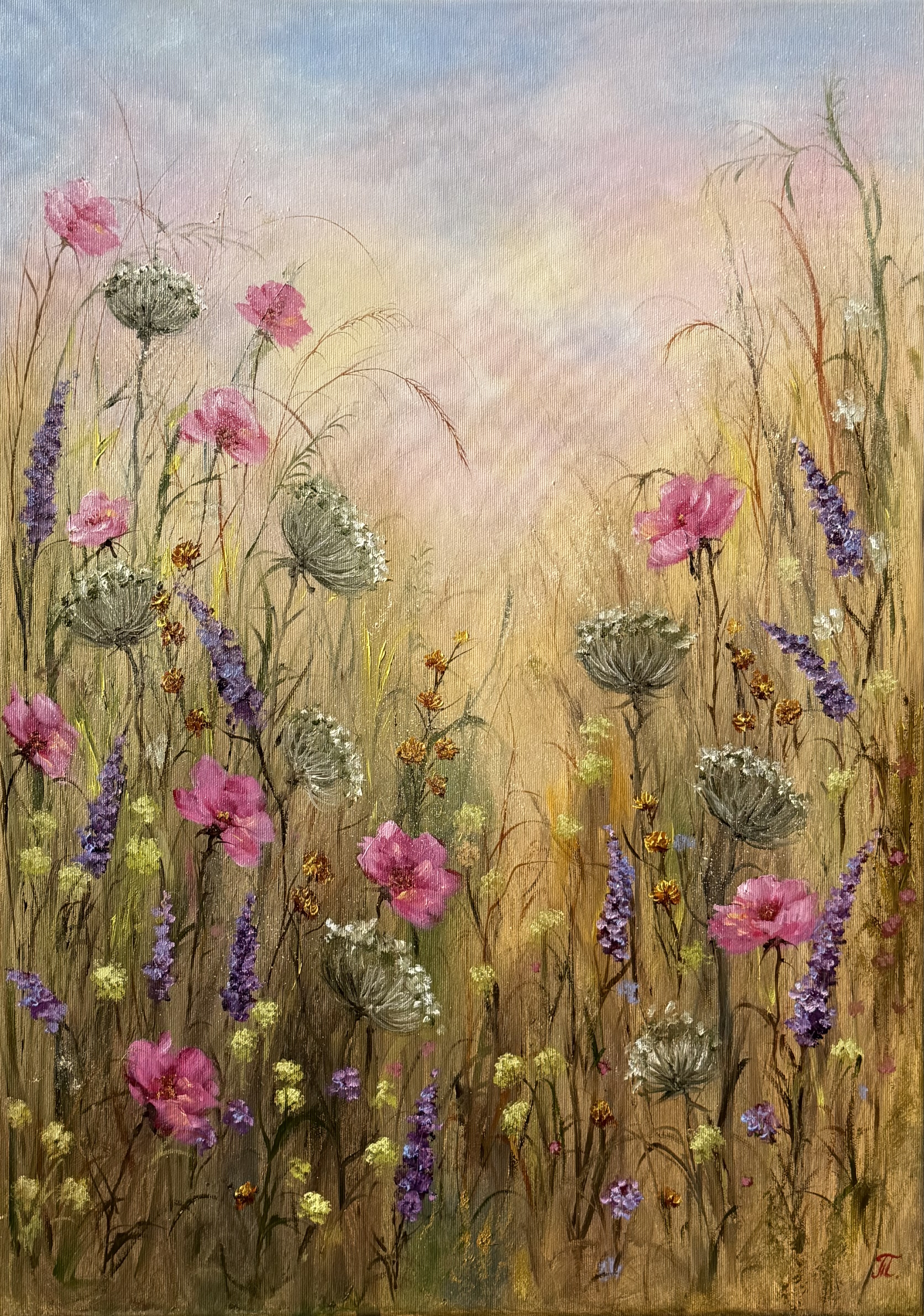 Zahrada na okraji nebe, Tanja Frost — Oil Painting, Impressionism, Canvas — 50 × 70 cm