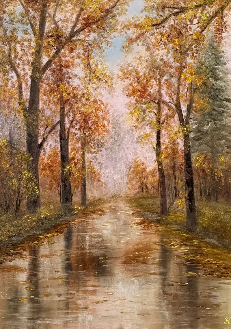 Zlaté odlesky (Golden Glimmers), Tanja Frost — Canvas, 50 × 70 cm
