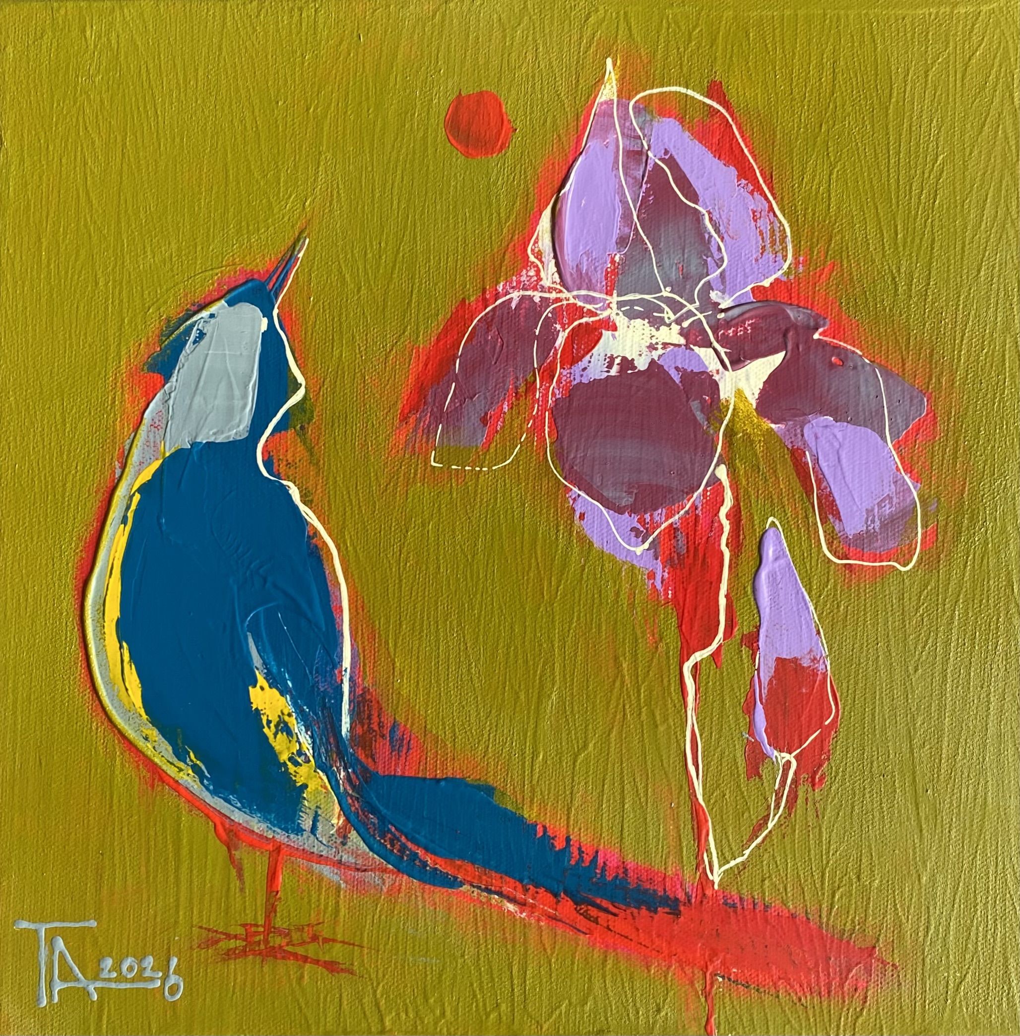 Někde na začátku léta..., Tatjana Auschew — Acrylic, Expressionism, Canvas — 30 × 29.8 cm