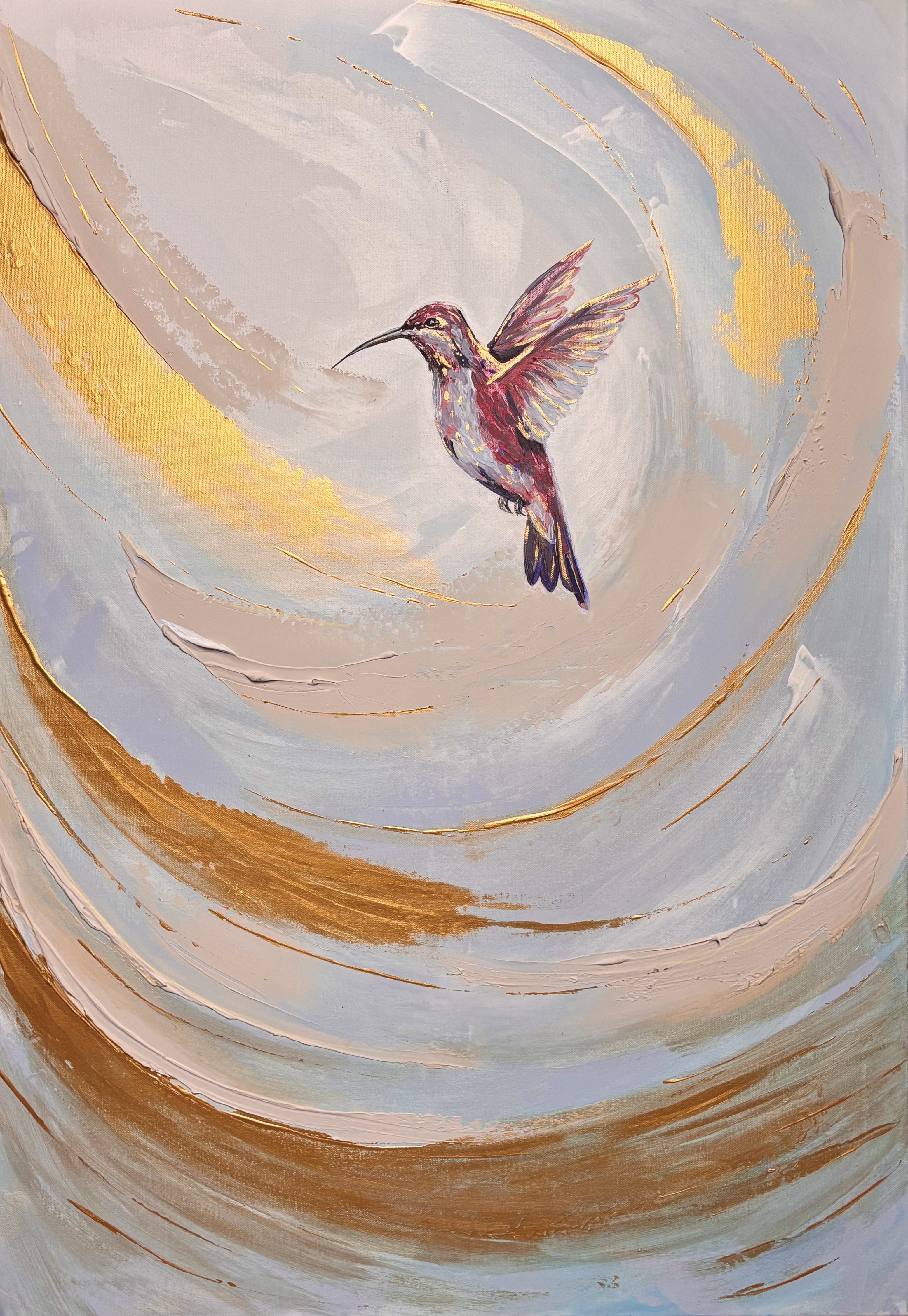 Tanec s větrem, Tereza Karásková — Acrylic, Abstract, Canvas — 70 × 100 cm