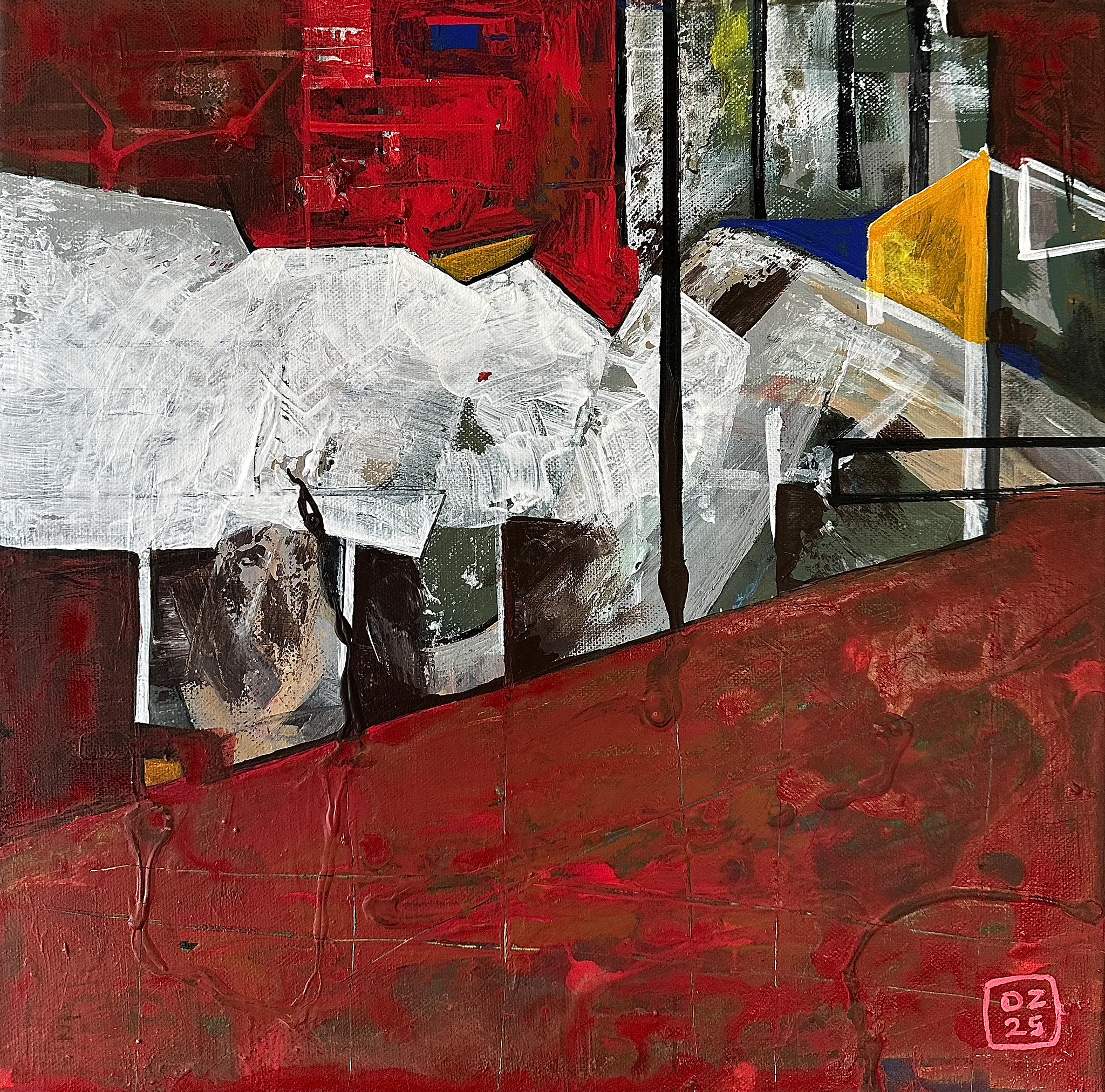 ALEJ 002, Zdeněk Duroň — Acrylic, Abstract, Canvas — 40 × 40 cm