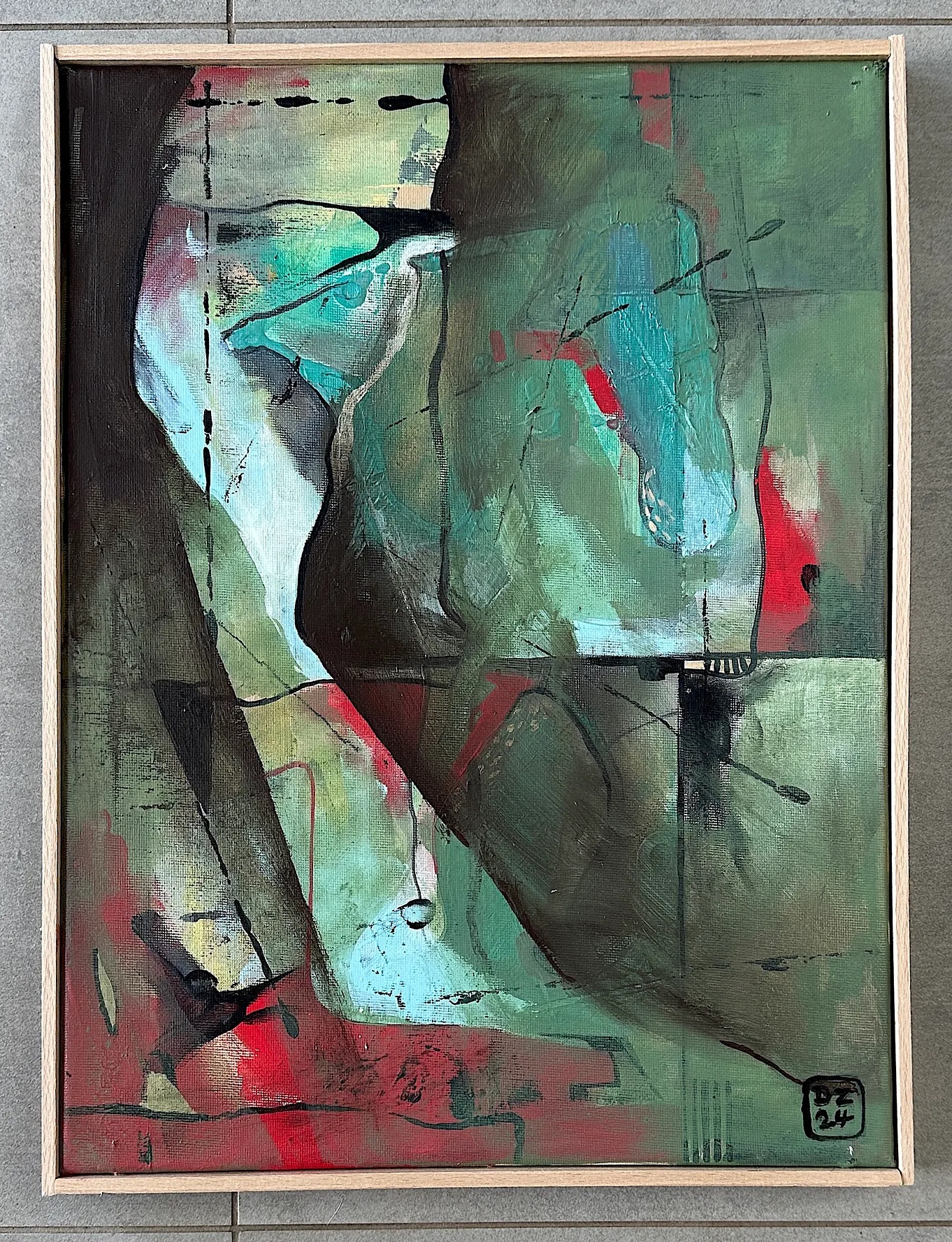 BYSTŘINA, Zdeněk Duroň — Acrylic, Abstract, Canvas — 40 × 60 cm