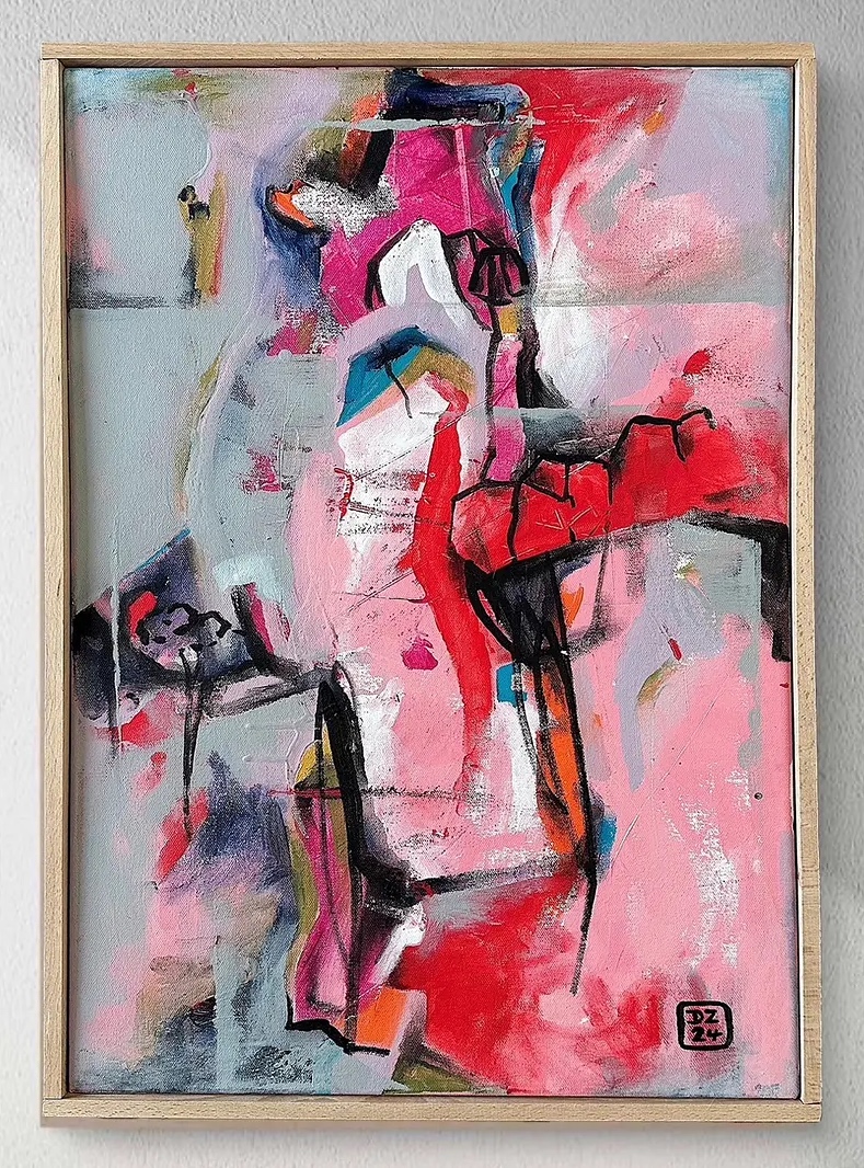 FLOWER TIME, Zdeněk Duroň — Acrylic, Abstract, Canvas — 40 × 60 cm