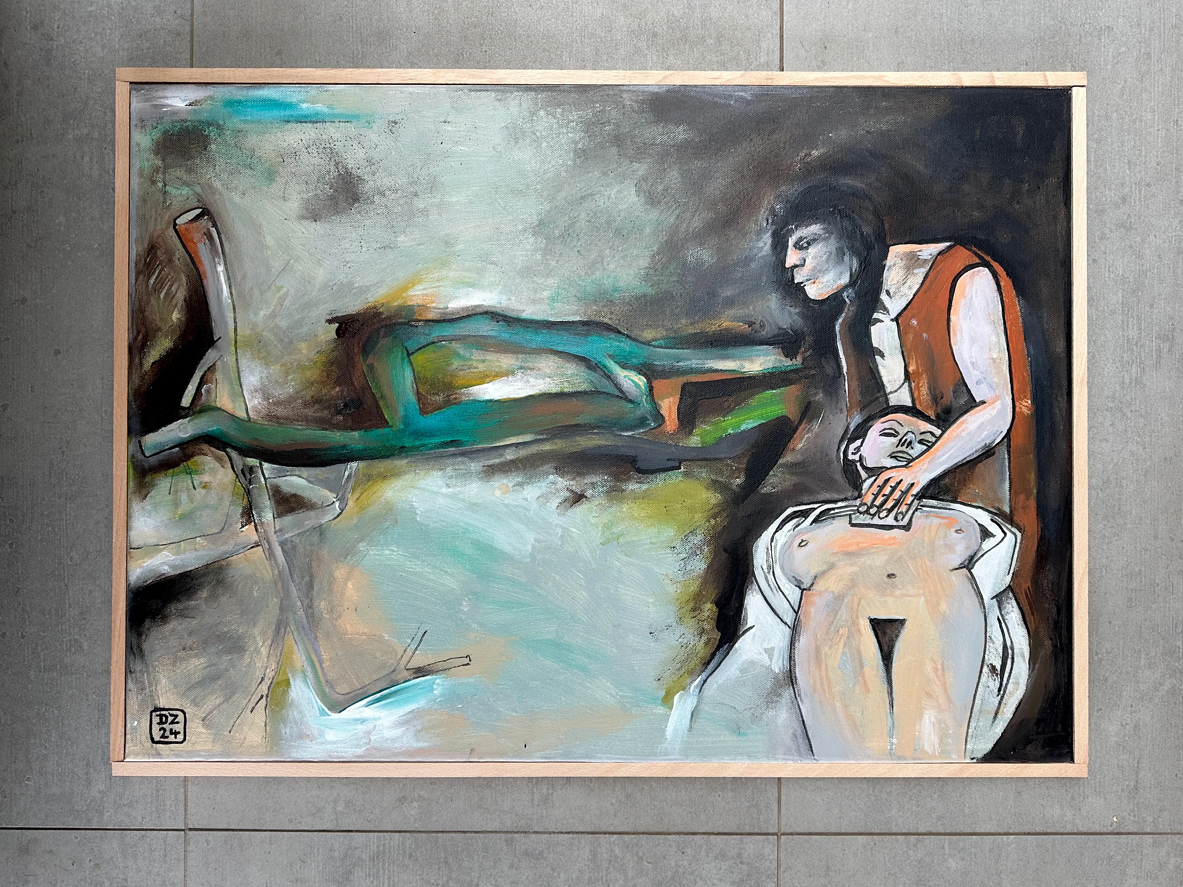 LÉČITEL, Zdeněk Duroň — Acrylic, Surrealism, Canvas — 70 × 50 cm