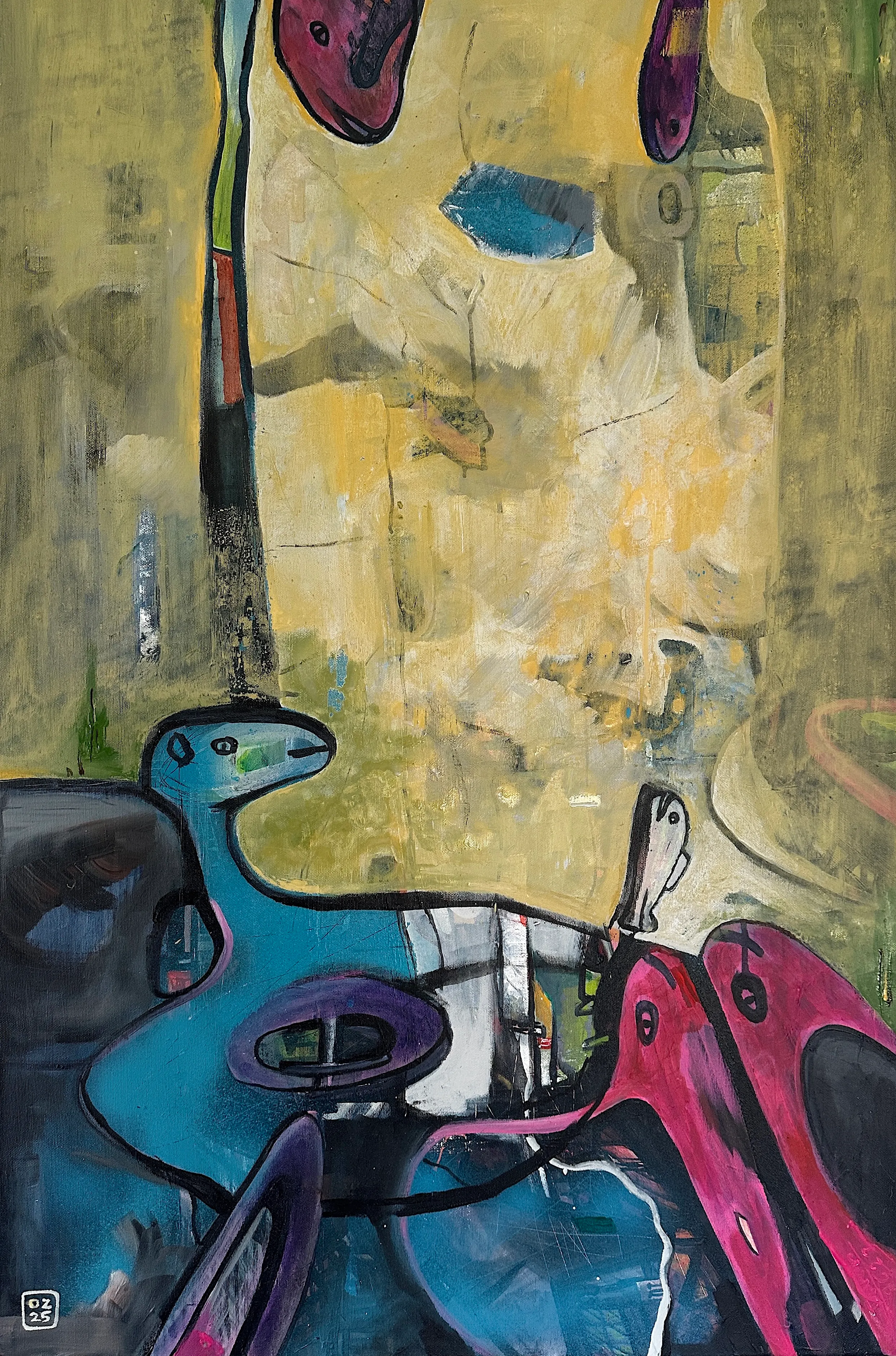 Mořské debaty, Zdeněk Duroň — Acrylic, Surrealism, Canvas — 60 × 90 cm