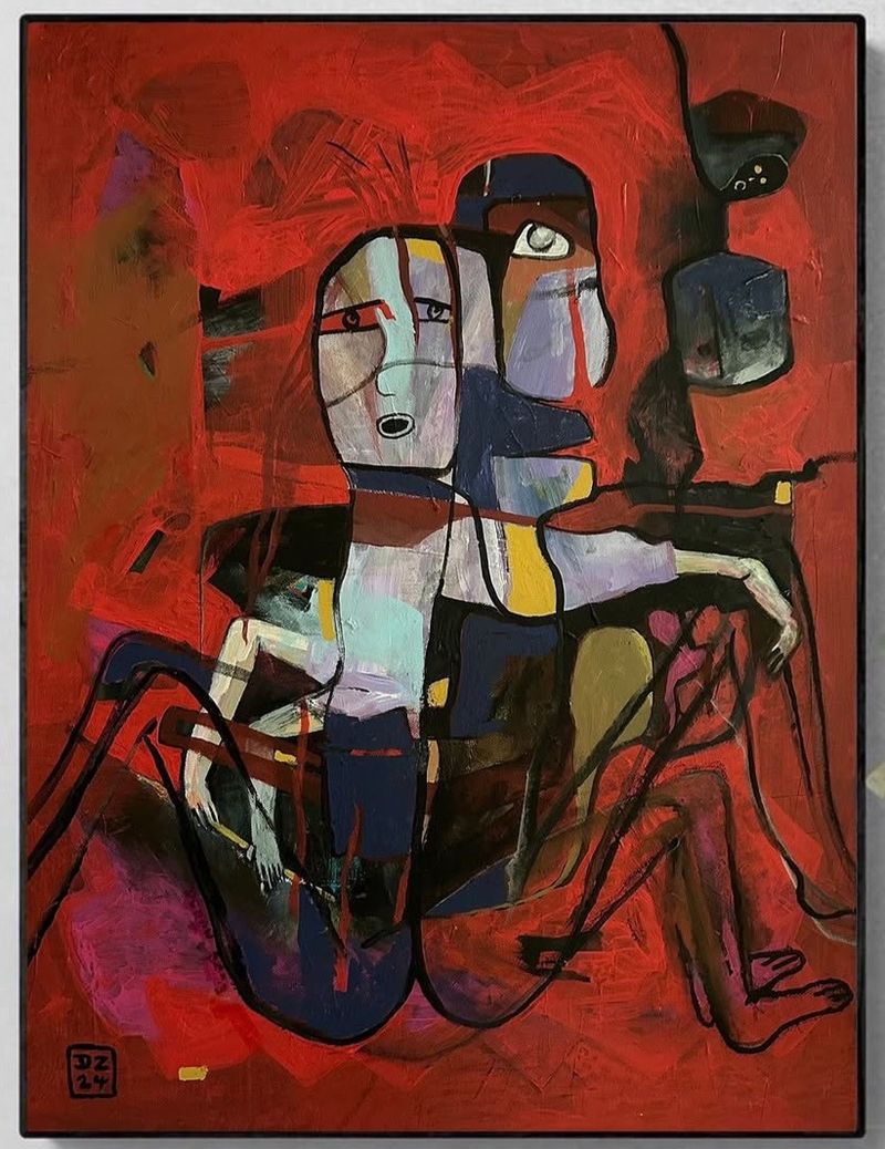 Pekelné rande, Zdeněk Duroň — Plátno, 50 × 70 cm
