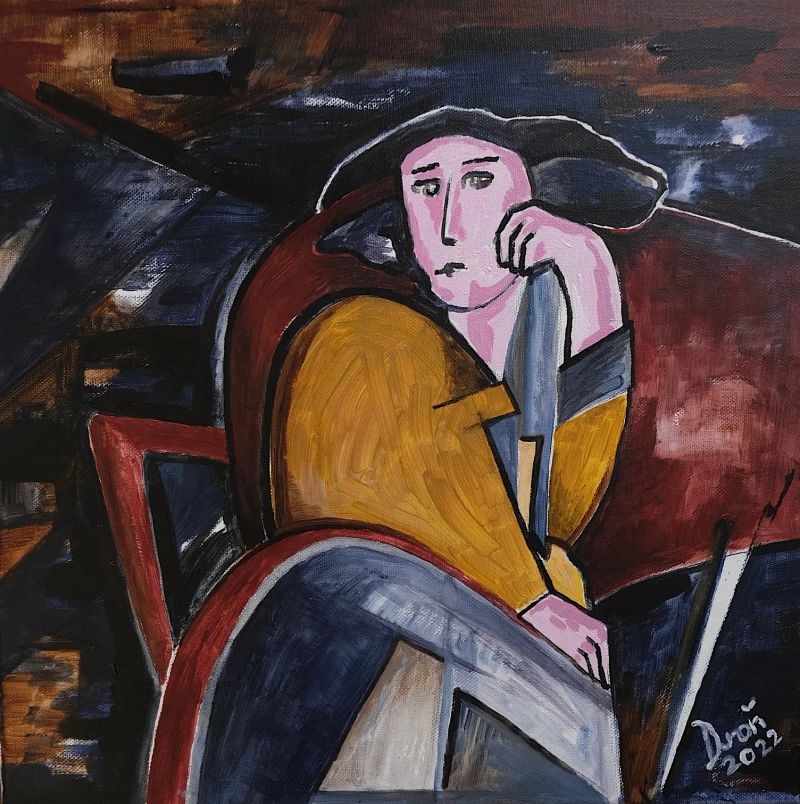 Pochybnosti, Zdeněk Duroň — Plátno, 40 × 40 cm