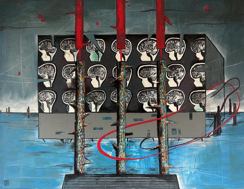 SILICON VALLEY, Zdeněk Duroň — Plátno, 90 × 70 cm