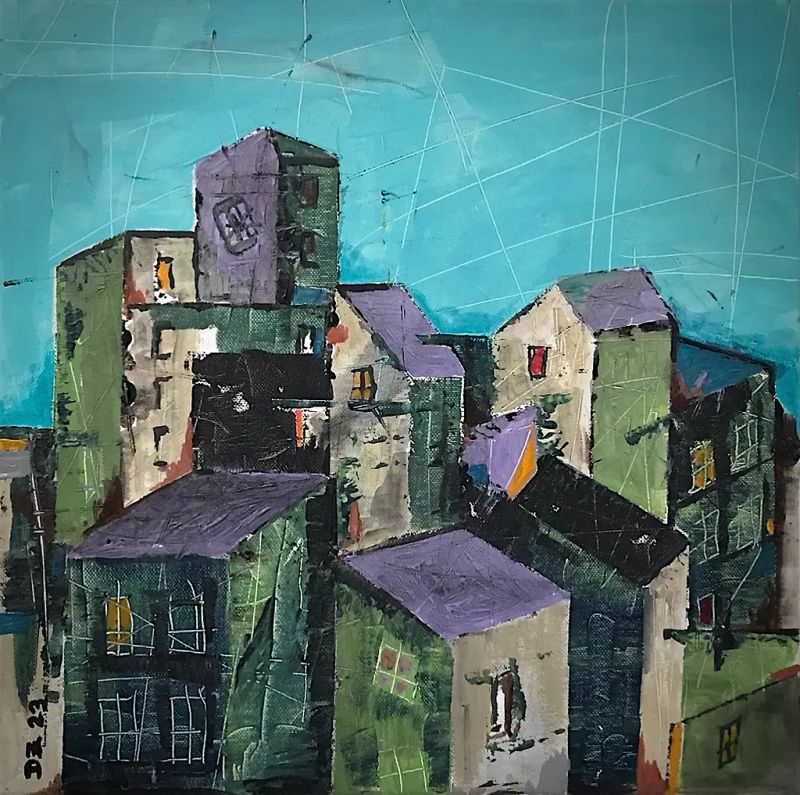 STÍNADLA 003, Zdeněk Duroň — Plátno, 40 × 40 cm