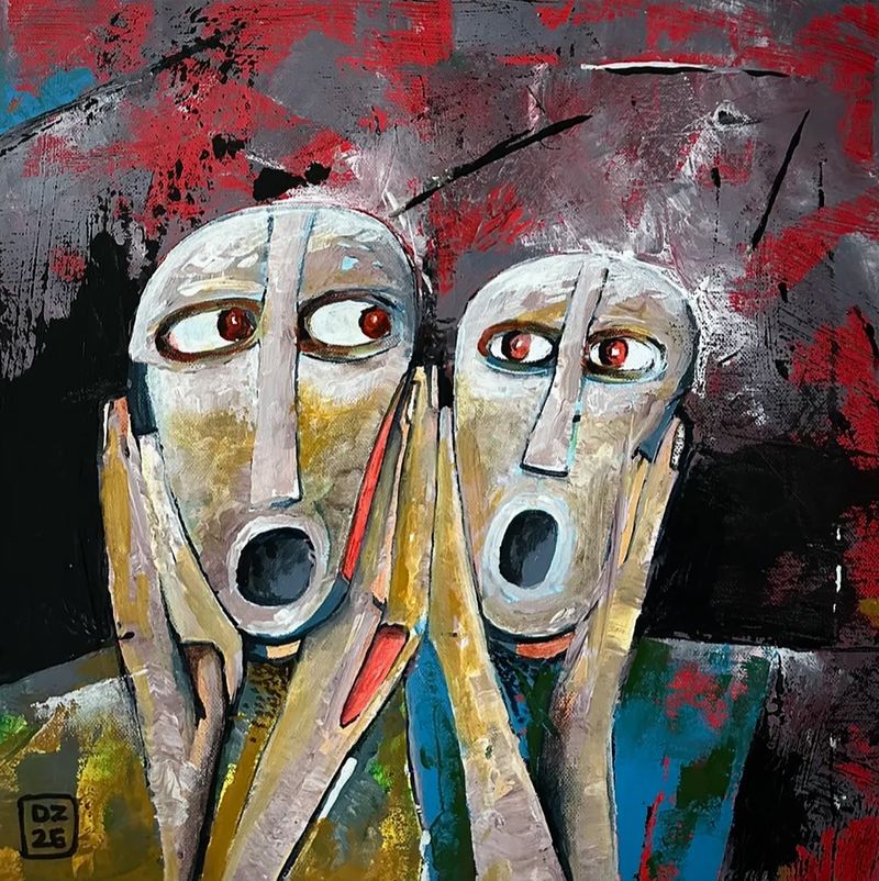 TO NÉÉ !!! (NA NE!!!), Zdeněk Duroň — Vászon, 40 × 40 cm