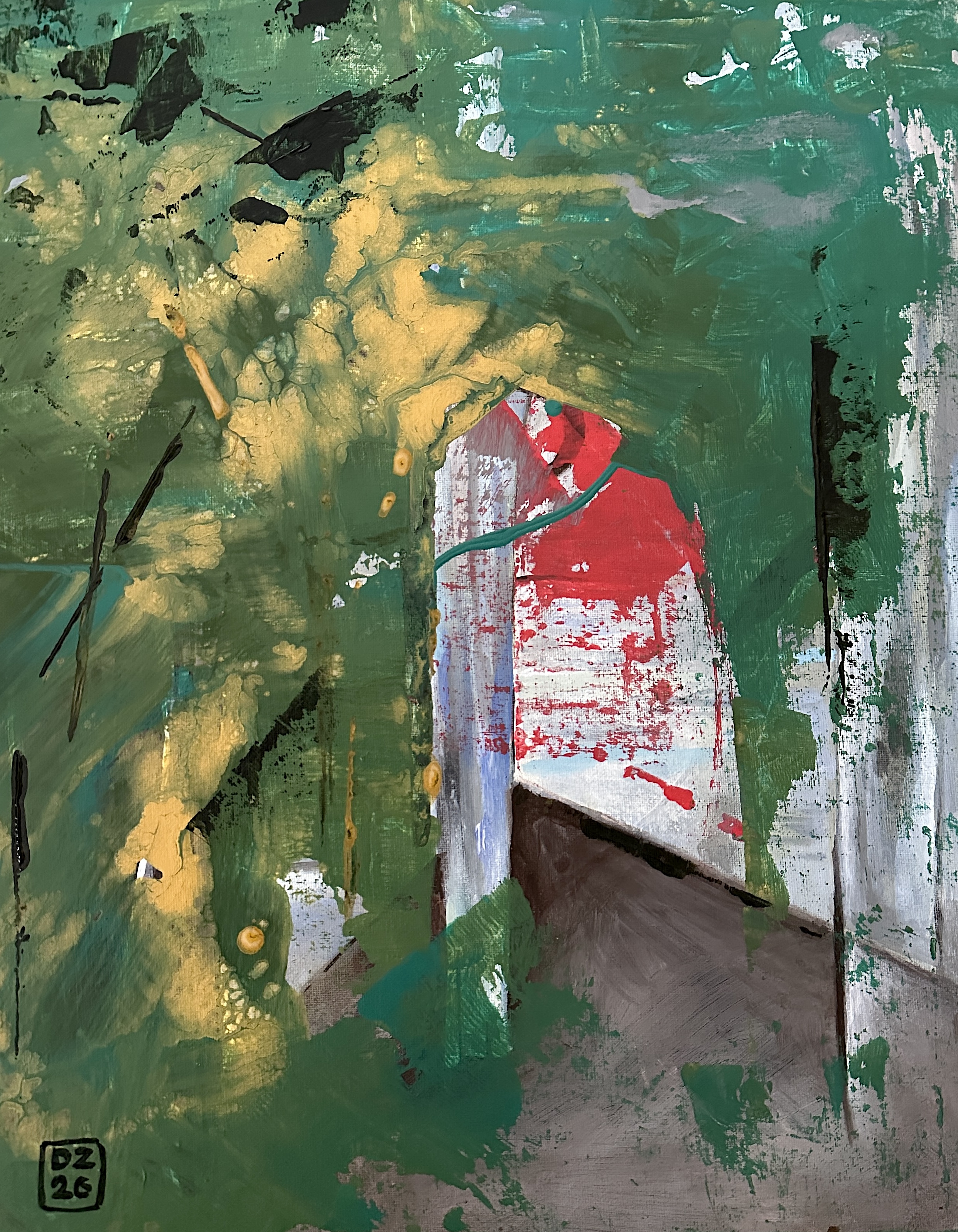 V parku ..., Zdeněk Duroň — Acrylic, Surrealism, Canvas — 40 × 50 cm