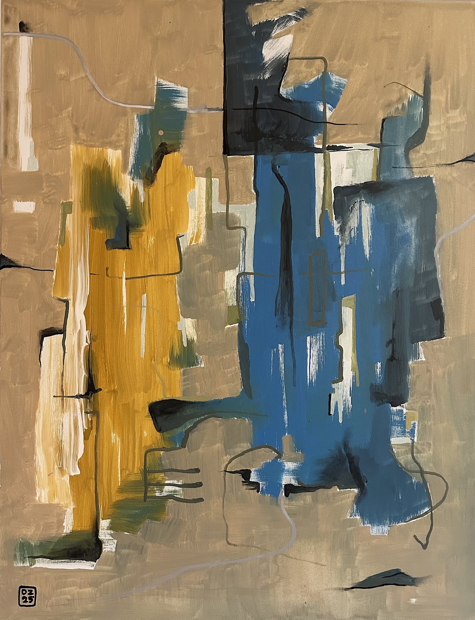 Ve skalách, Zdeněk Duroň — Acrilico, Astrattismo, Tela — 70 × 90 cm