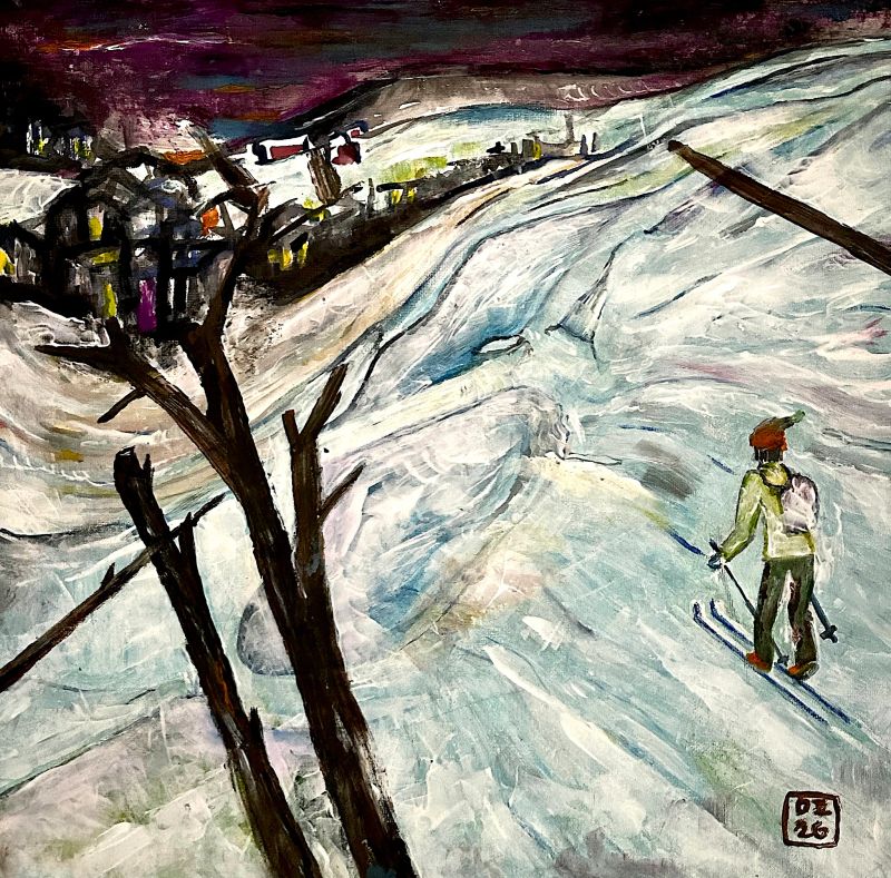 Zimní návraty, Zdeněk Duroň — Plátno, 40 × 40 cm