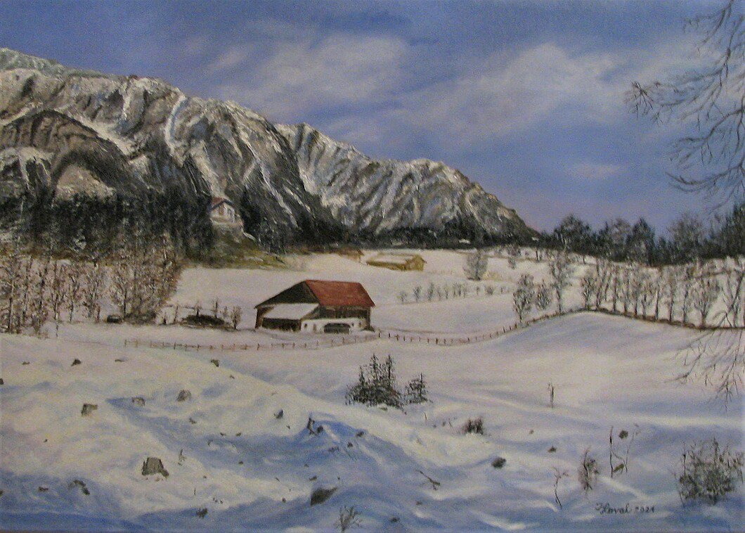 Slunná zima v Ramsau am Dachstein