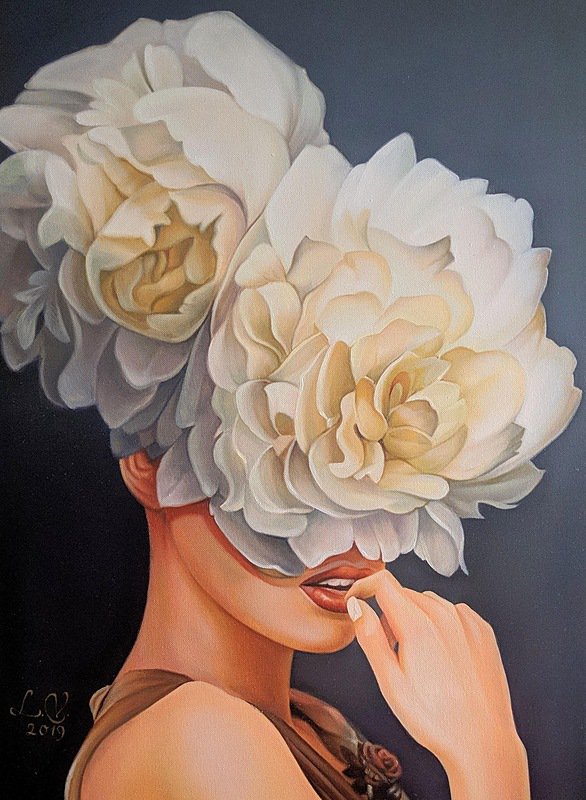 Women And White Rose