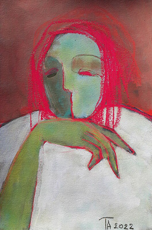 The woman who is waiting.