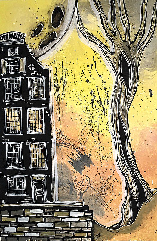 Outside in yellow