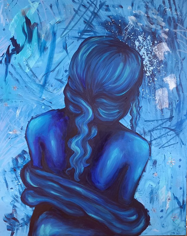Girl in blue