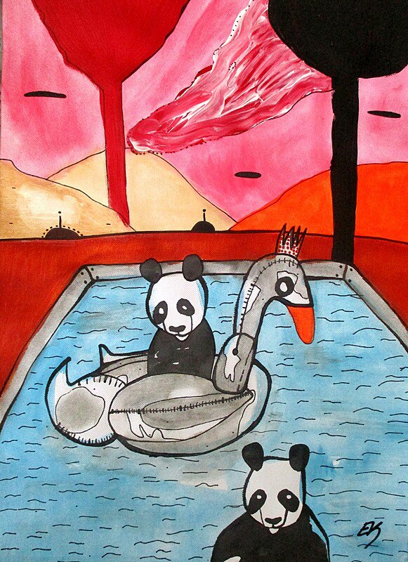 Panda na labuti