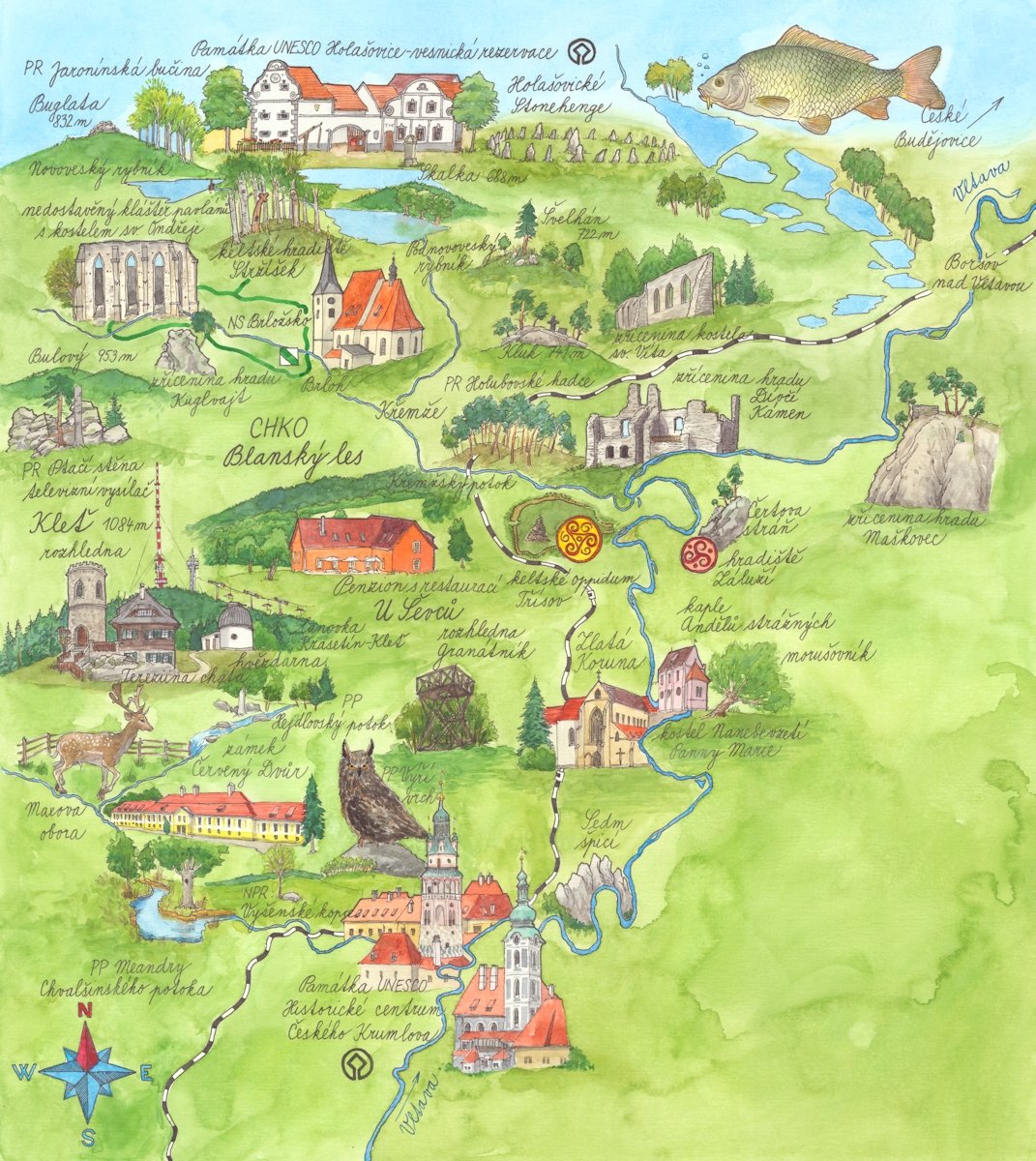 Malovaná mapa CHKO Blanský les