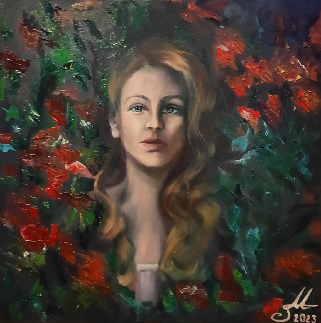 Between flowers
