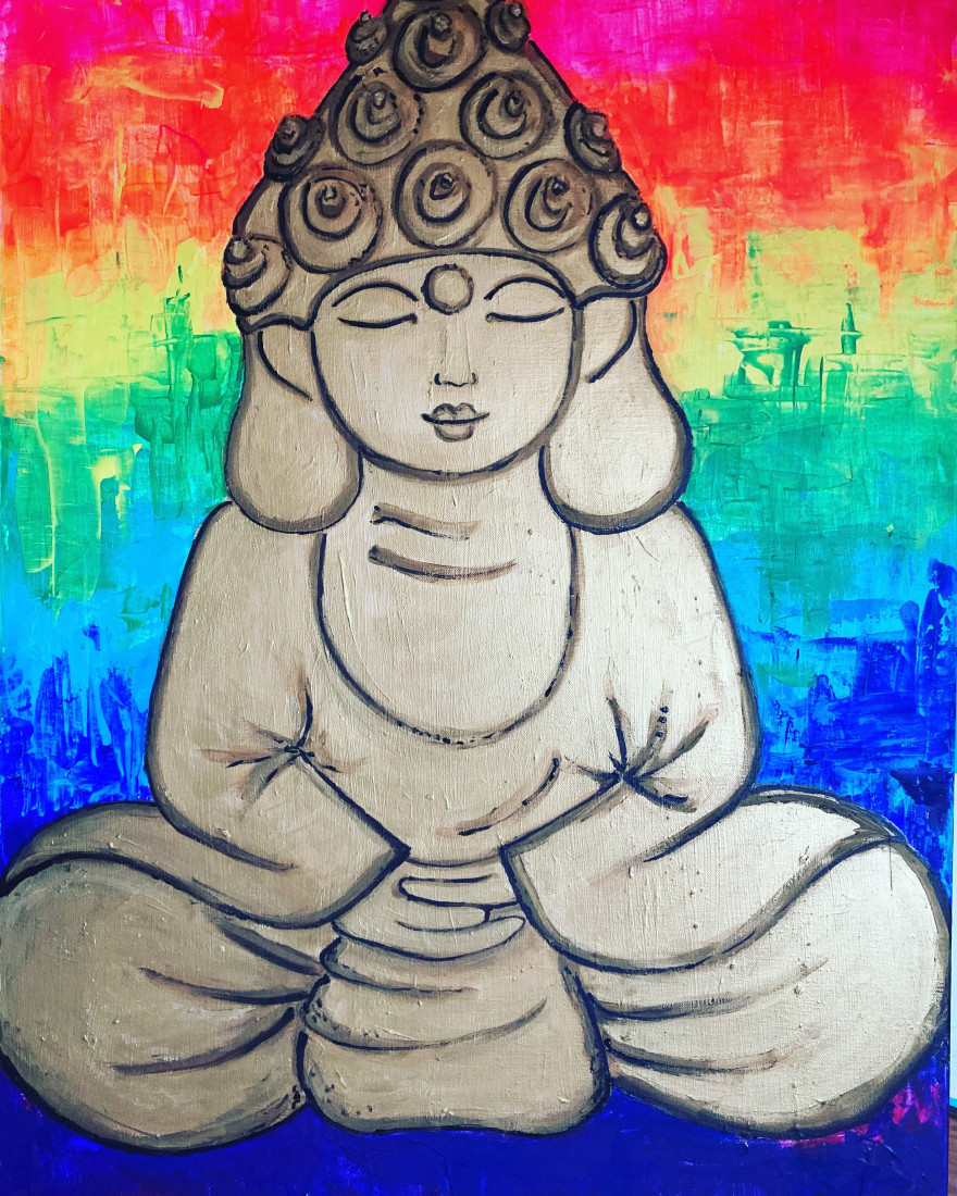 Buddha v barvách duhy