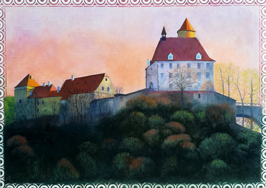 Veveří v zapadajícím slunci