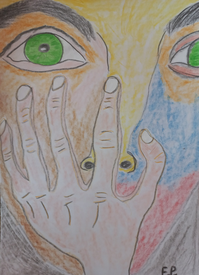 Detail tváře - obava