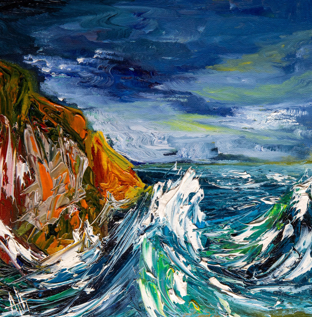 Waves. Night sea