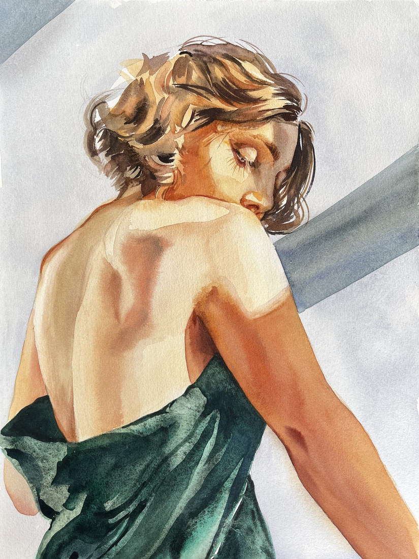 Woman in green