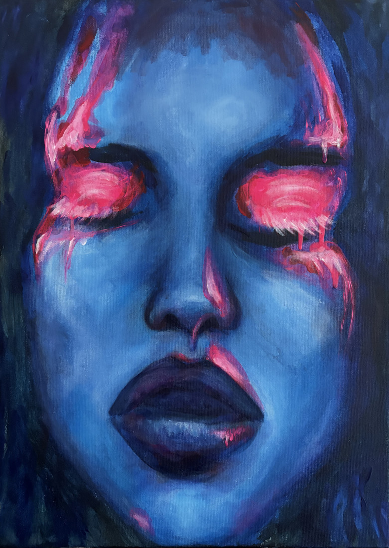 Modry portret