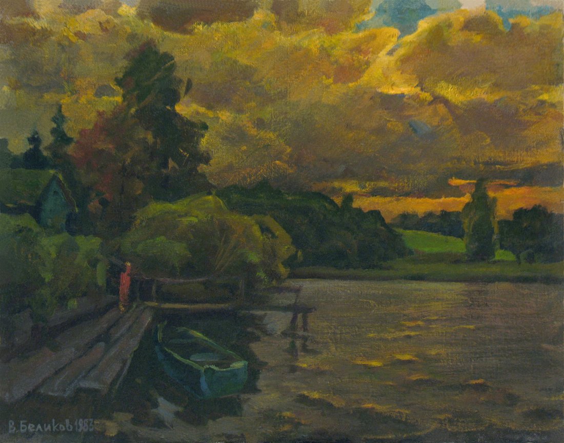Boat at sundown