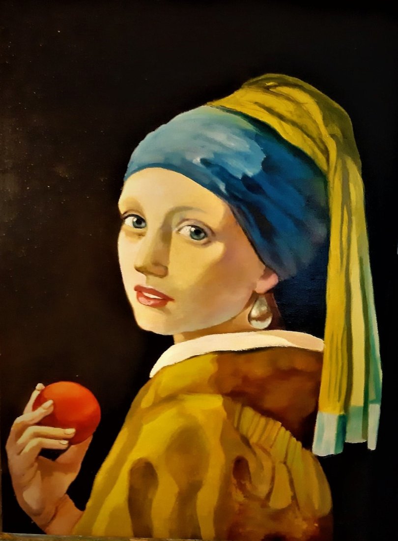 Weermerová dívka s jabkem.