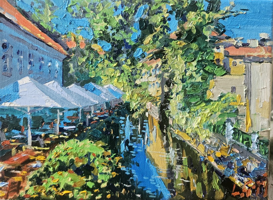 Babí léto u kanálu Čertovka. Praha.