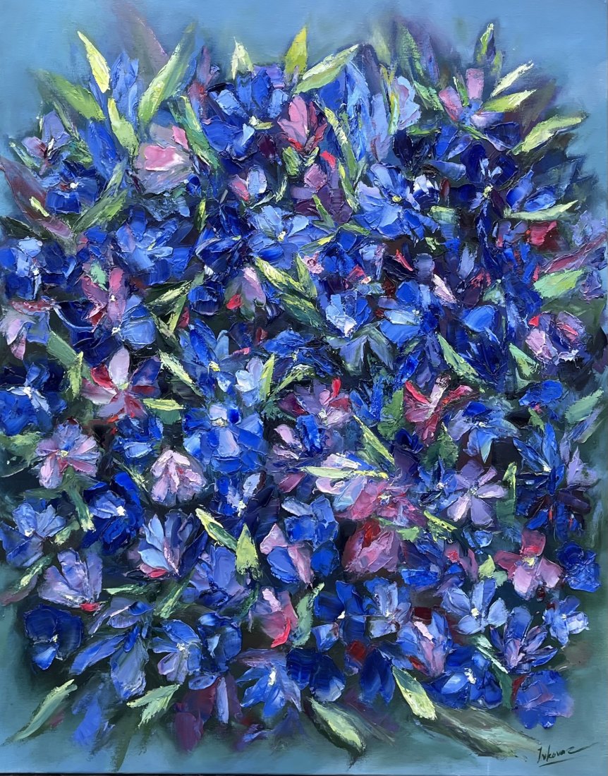 Glow of Blue Flowers