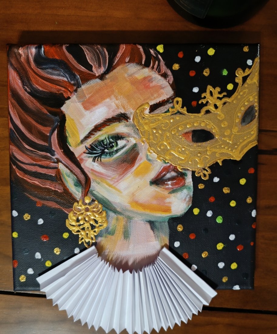 Carnival - Žena se zlatou karnevalovou maskou