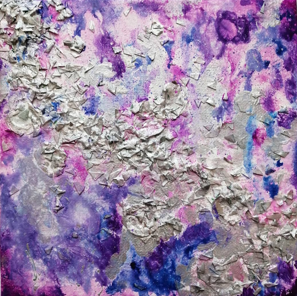 a galaxy in silver