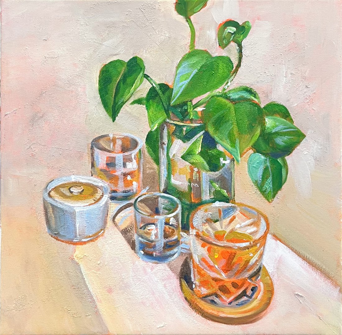 Light, Glass And Flowers