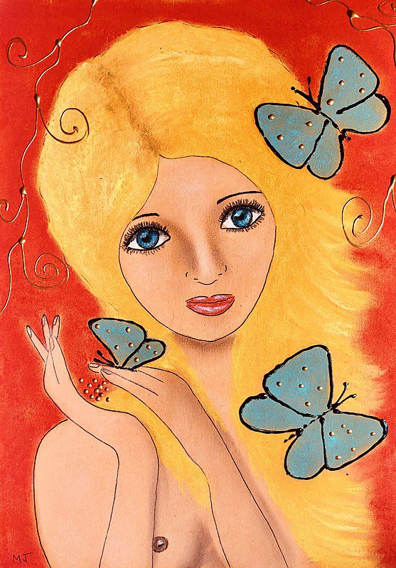 Butterflies in her hair