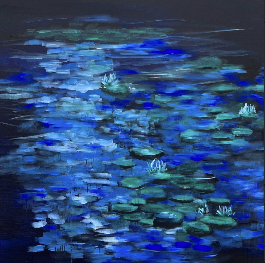 Dark blue water lilies (Dark Blue Water Lilies)