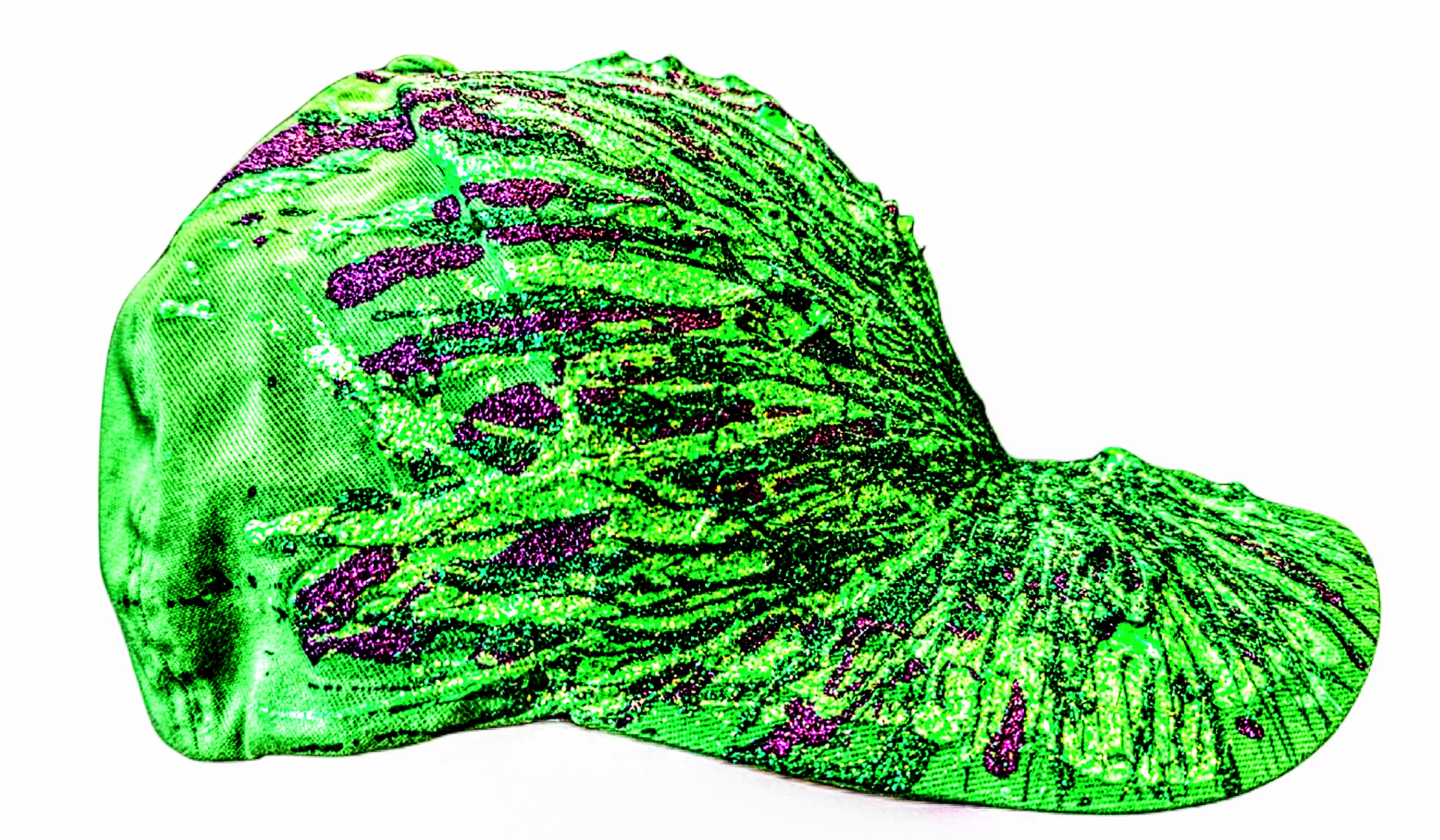 funky art cap - NEON VERT (boné funky art - NEON VERDE), Marek Pavlíček — Textile, 16 × 13 cm