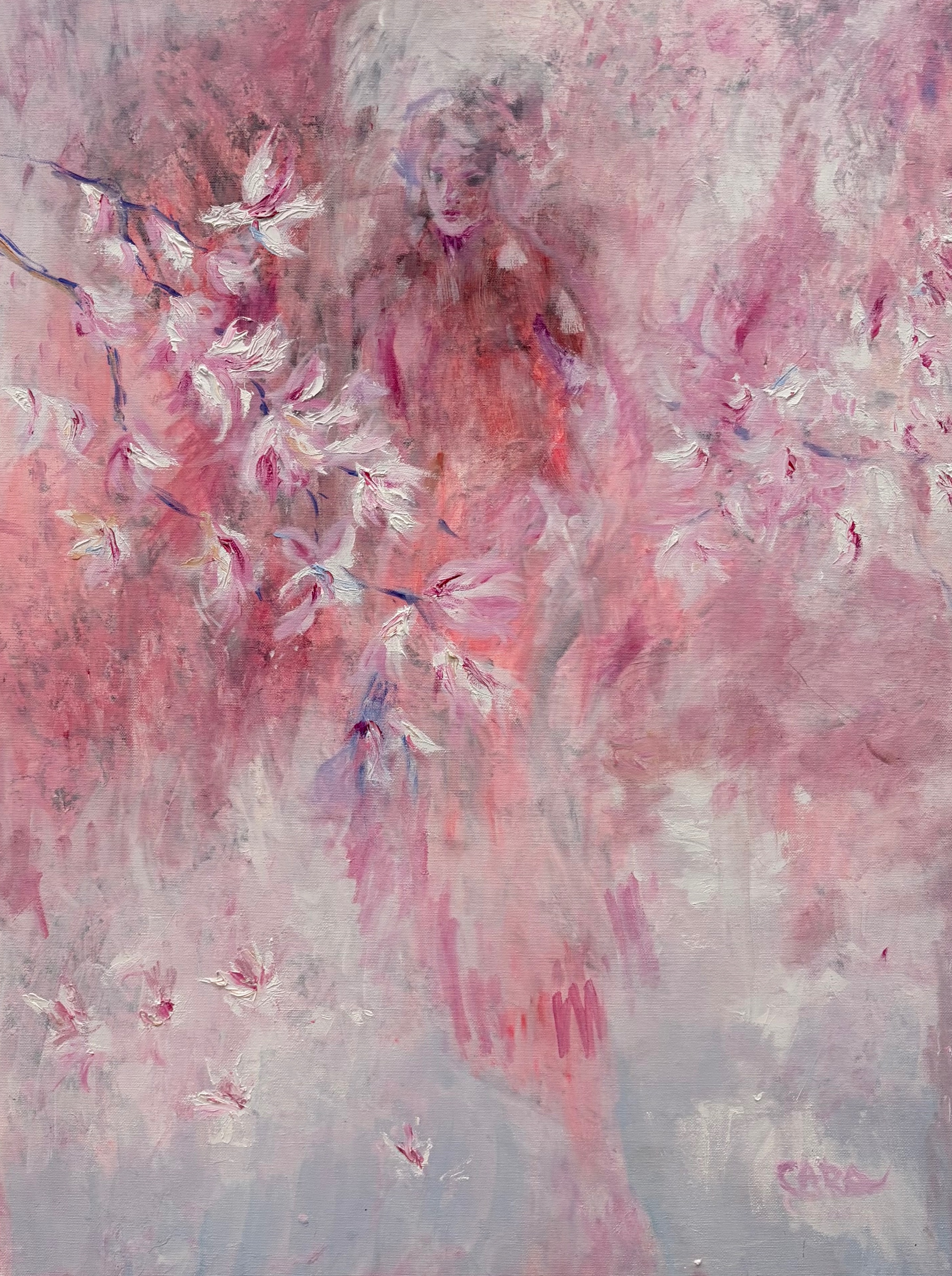 Žena procházející květy (A Woman Walking Through Flowers)